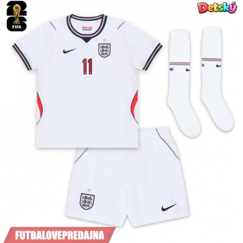 Lacne Dětský Futbalové dres Anglicko Marcus Rashford #11 MS 2026 Krátky Rukáv - Domáci (+ trenírky)